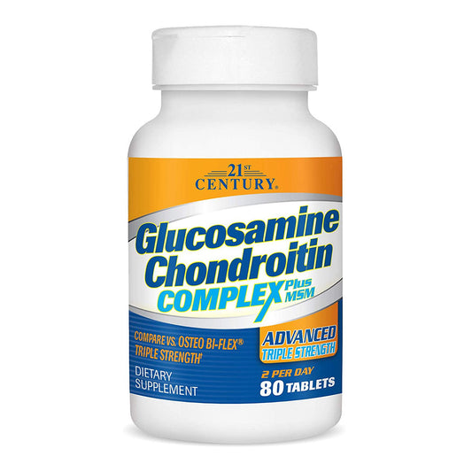 21St Century Glucosamine Chondroitin Complex Plus Msm, Tablets, 80 Ea