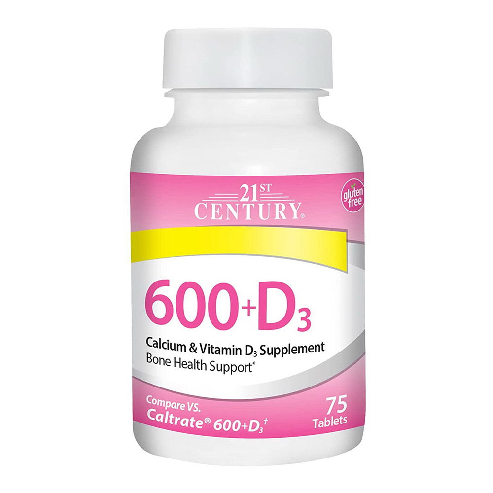 21St Century 600 Mg Plus D Calcium Supplement, 75 Count