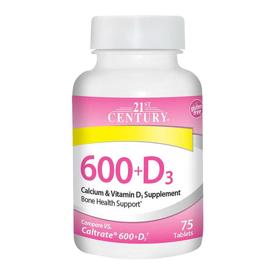 21St Century 600 Mg Plus D Calcium Supplement, 75 Count