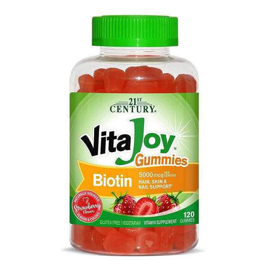 21St Century Vita-Joy Biotin 5000 Mcg Gummies, Strawberry - 120 Ea