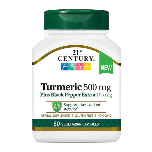 21St Century Turmeric With Black Pepper Extract, 60 Count