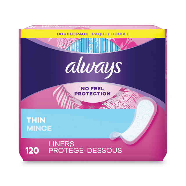 Always Thin Daily Panty Liners, Regular, 120 Ct