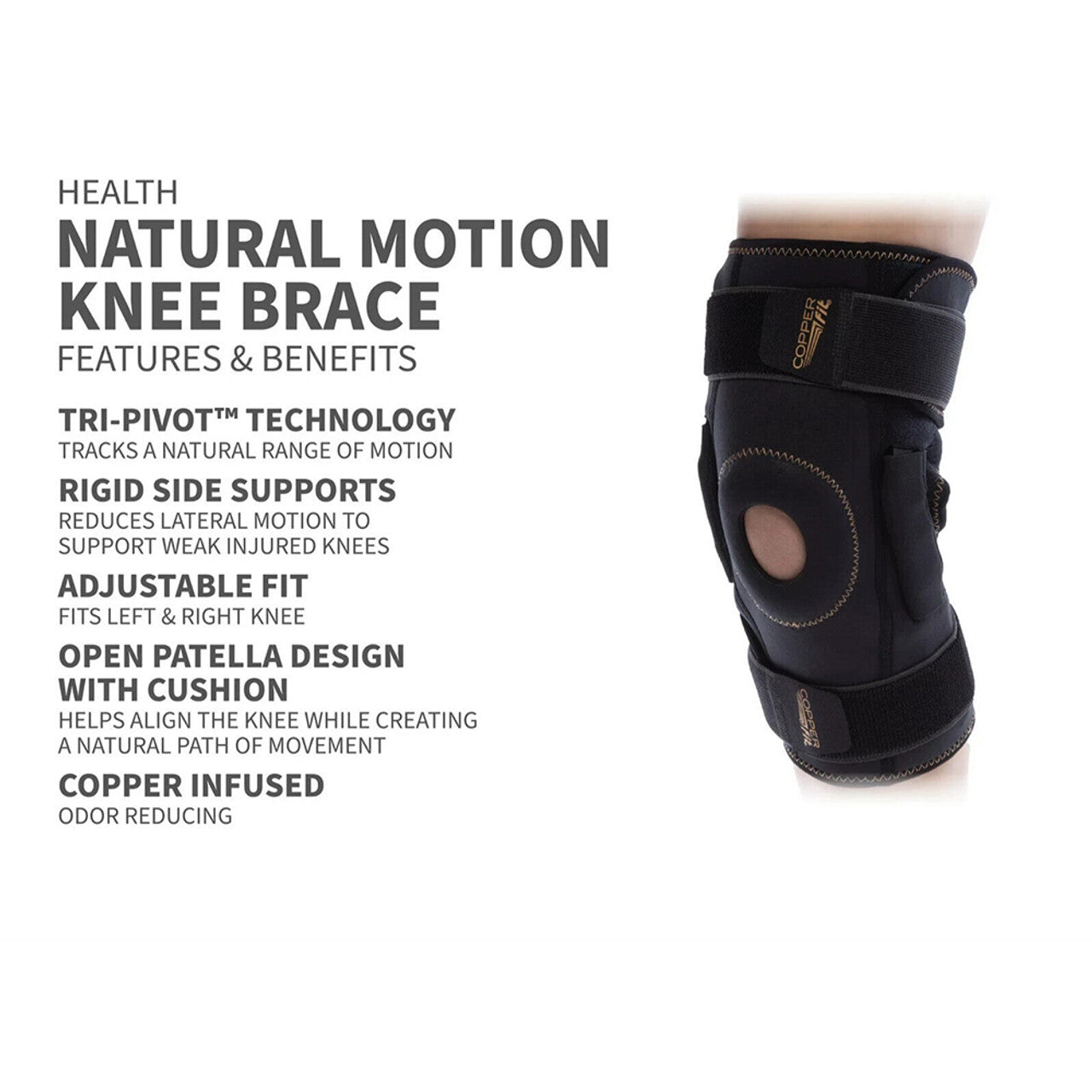 Copper Fit Knee Brace Natural Motion, 1 Ea