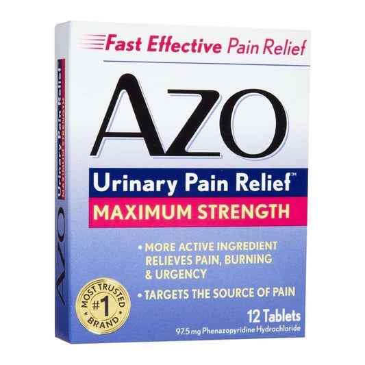 Azo Maximum Strength Tablets For Urinary Pain Reliever- 12 Ea