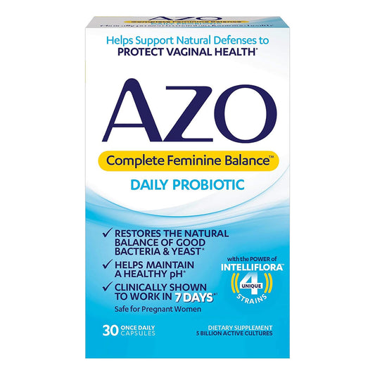 Azo Complete Feminine Balance Daily Probiotics For Women, 30 Count