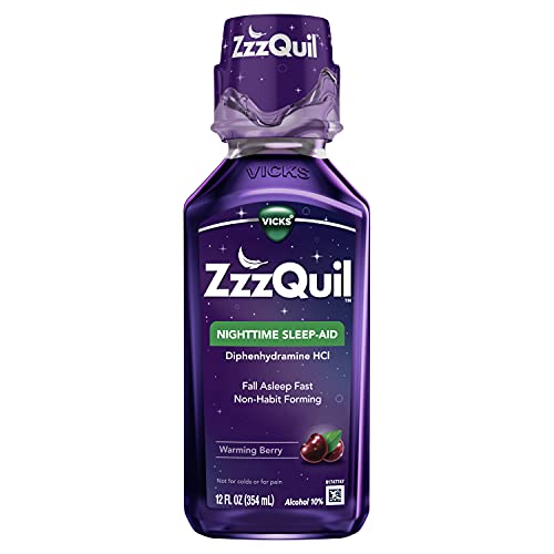 Zzzquil Nighttime Sleep-Aid Liquid Warming Berry Flavor 12 Fl Oz