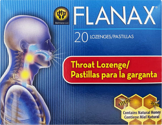 Flanax Cough Relief Lozenges, Pain reliever Tablets for Cough and Sore Throat Relief, 20 Count