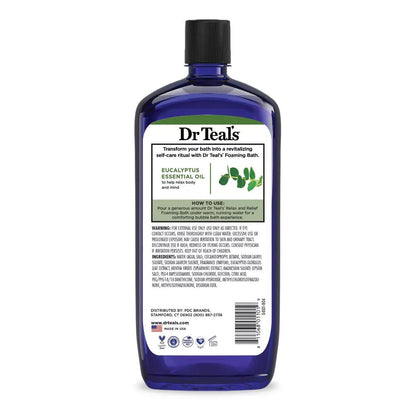 Dr Teal'S Pure Epsom Salt Foaming Bath, Relax & Relief With Eucalyptus & Spearmint 34 Oz