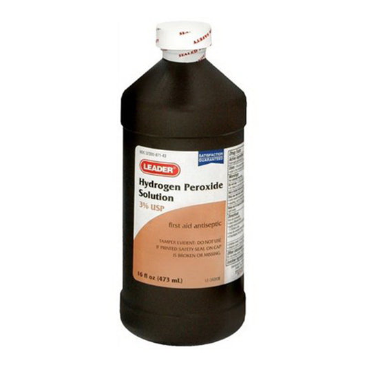 Leader Hydrogen Peroxide 3% Usp First Aid Antiseptic - 16 Oz