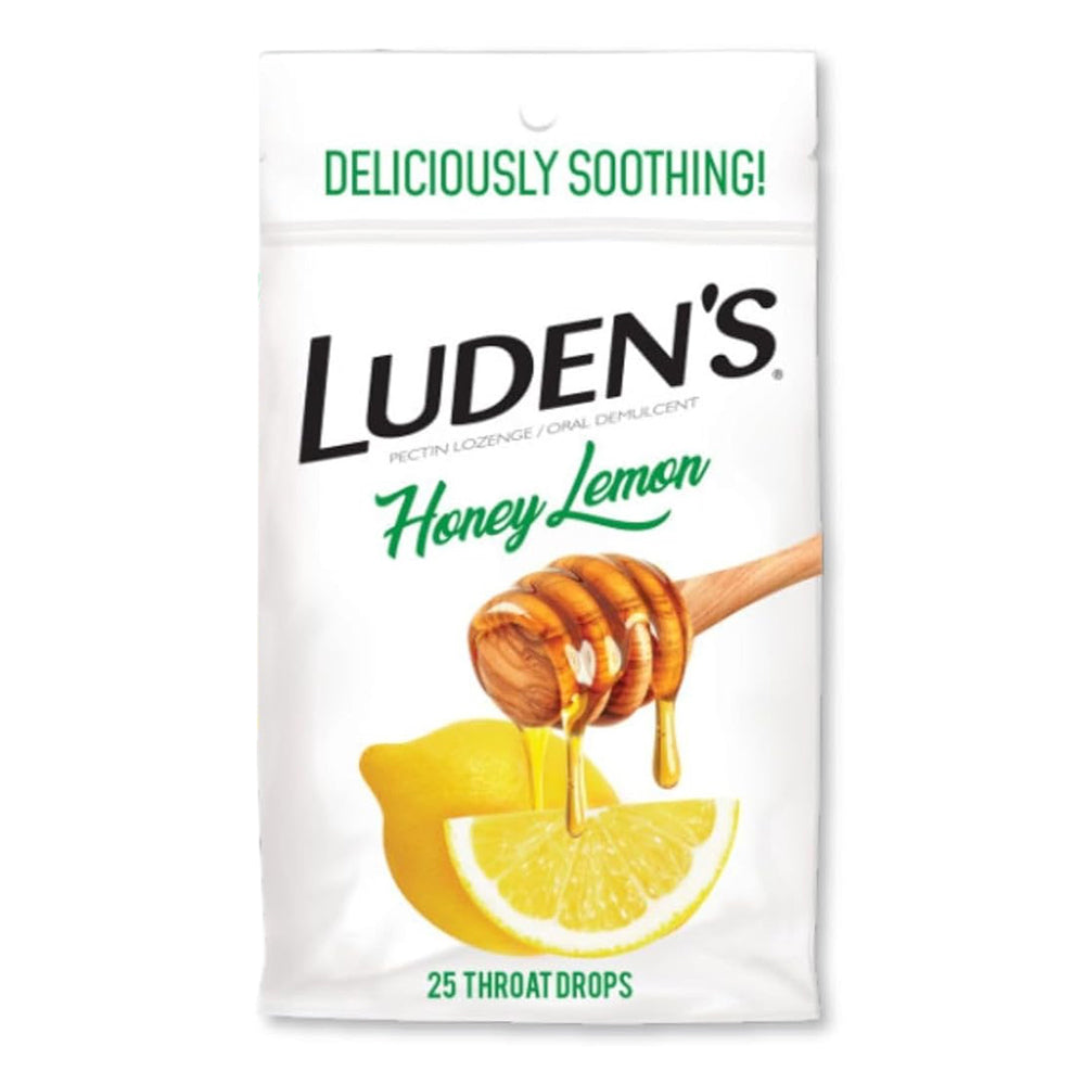 Ludens Soothing Throat Drops, Honey Lemon - 25 Ct