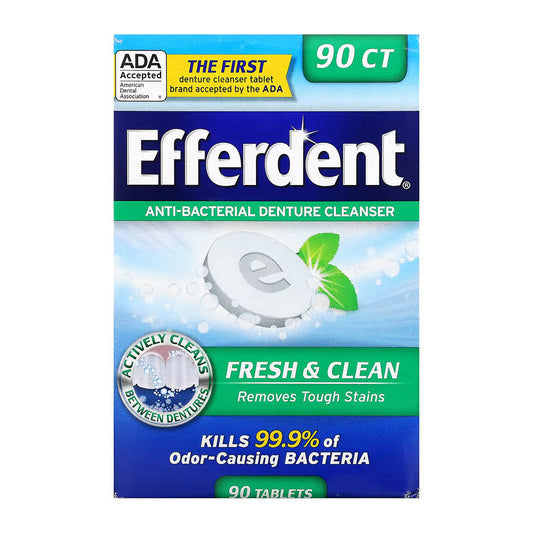 Efferdent Plus Denture Cleanser Tablets Minty Fresh Burst Listerine