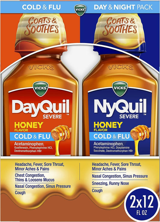 Vicks Dayquil & Nyquil Severe Combo Pack - 2 X 12 Oz