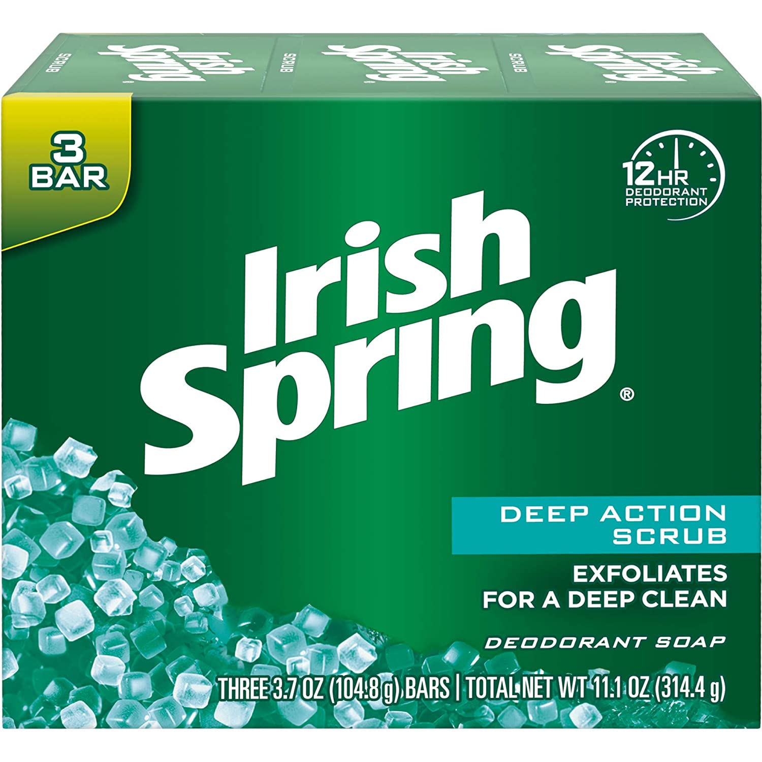Irish Spring Deep Action Scrub Deodorant Soap By Irish Spring - 3.7 Oz, 3 Count