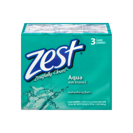 Zest Refreshing Bars Soap, Aqua 4 Oz, 3 Ea