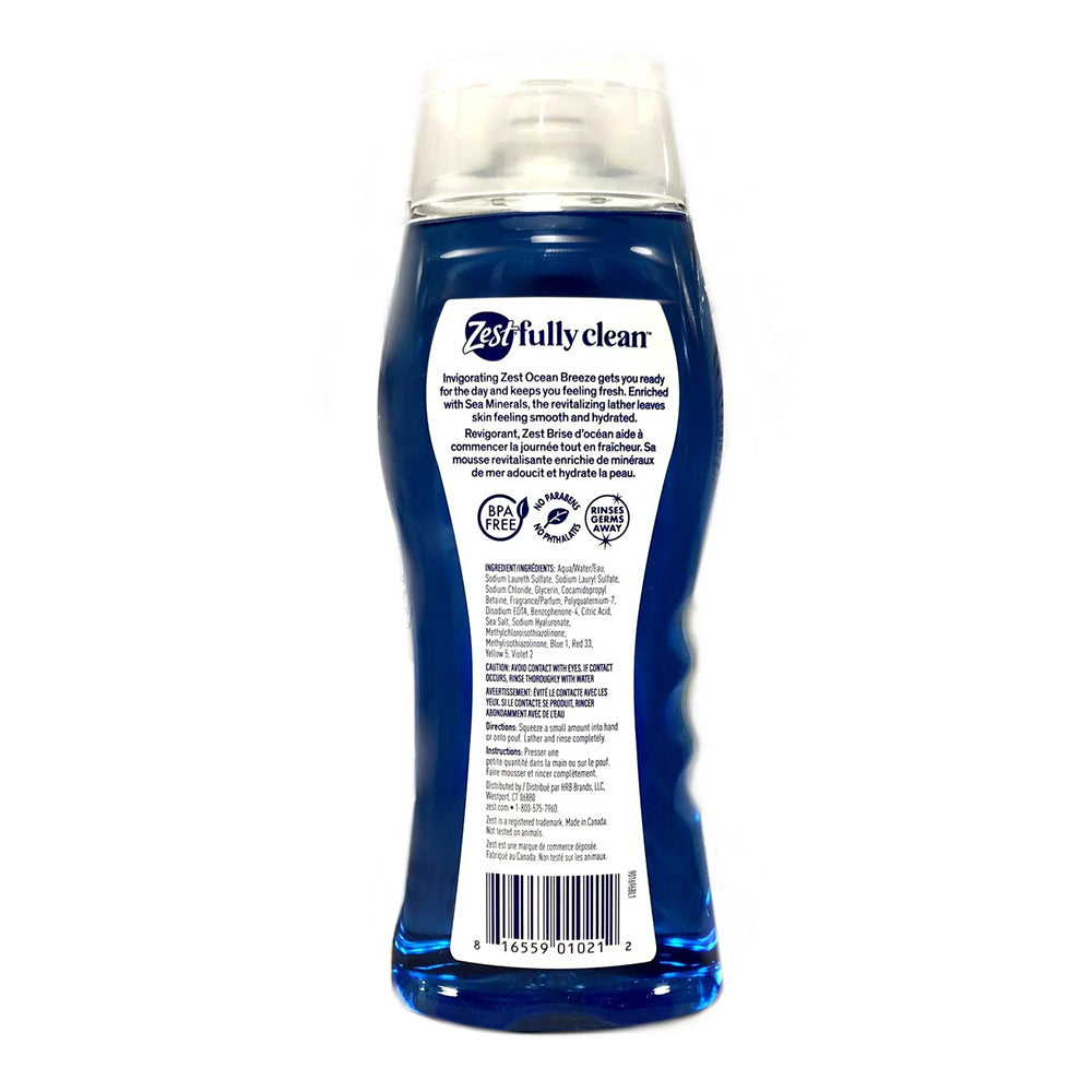 Zest Body Wash, with sea Minerals Ocean Breeze 18 Oz