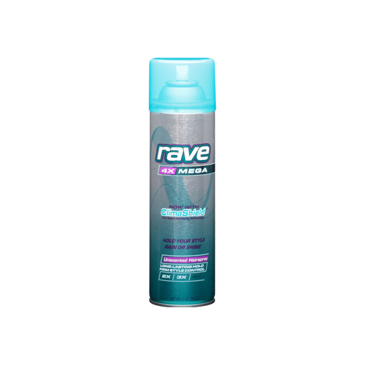 Rave 4X Mega Aerosol Hairspray, Unscented 11 Oz