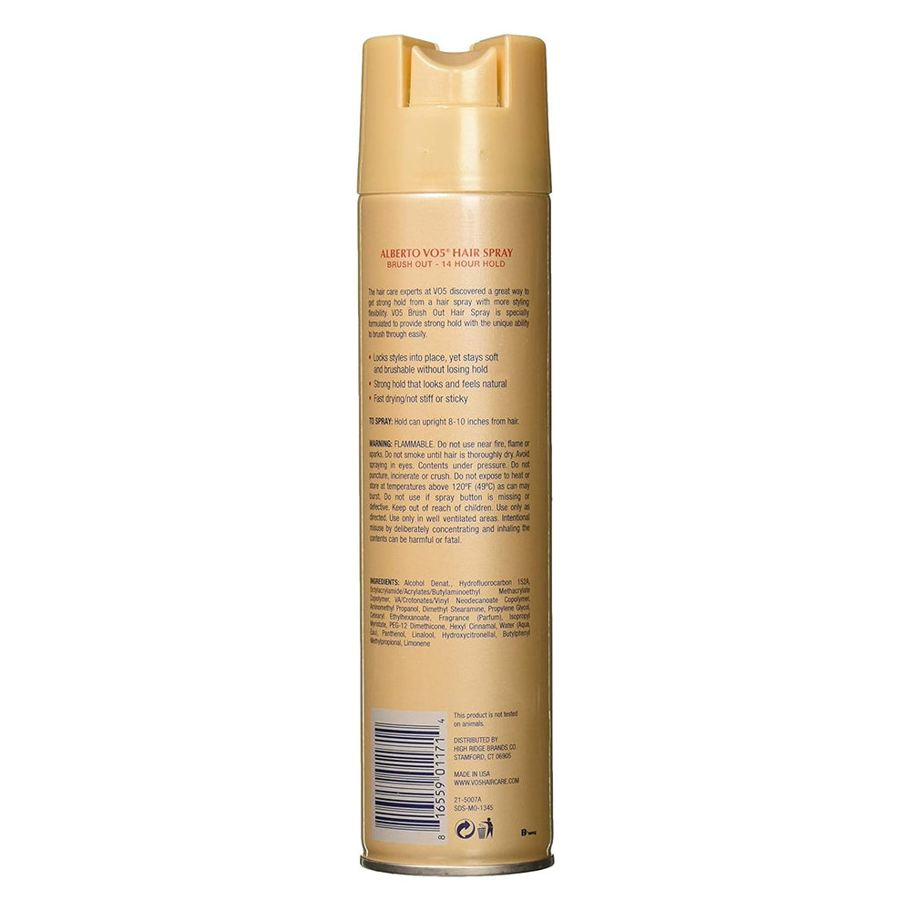 Vo5 Hair Spray Brush Out Crystal Clear, 14 Hour Hold 8.5 Oz