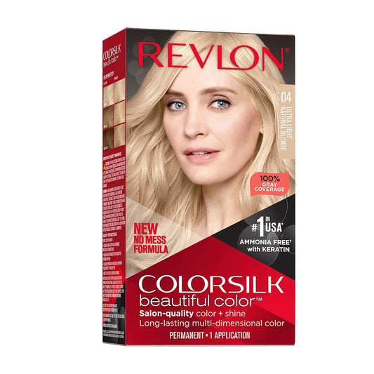 Revlon Colorsilk Beautiful Color Permanent Hair Color, Ultra Light Natural Blonde - 4.4 Fl Oz