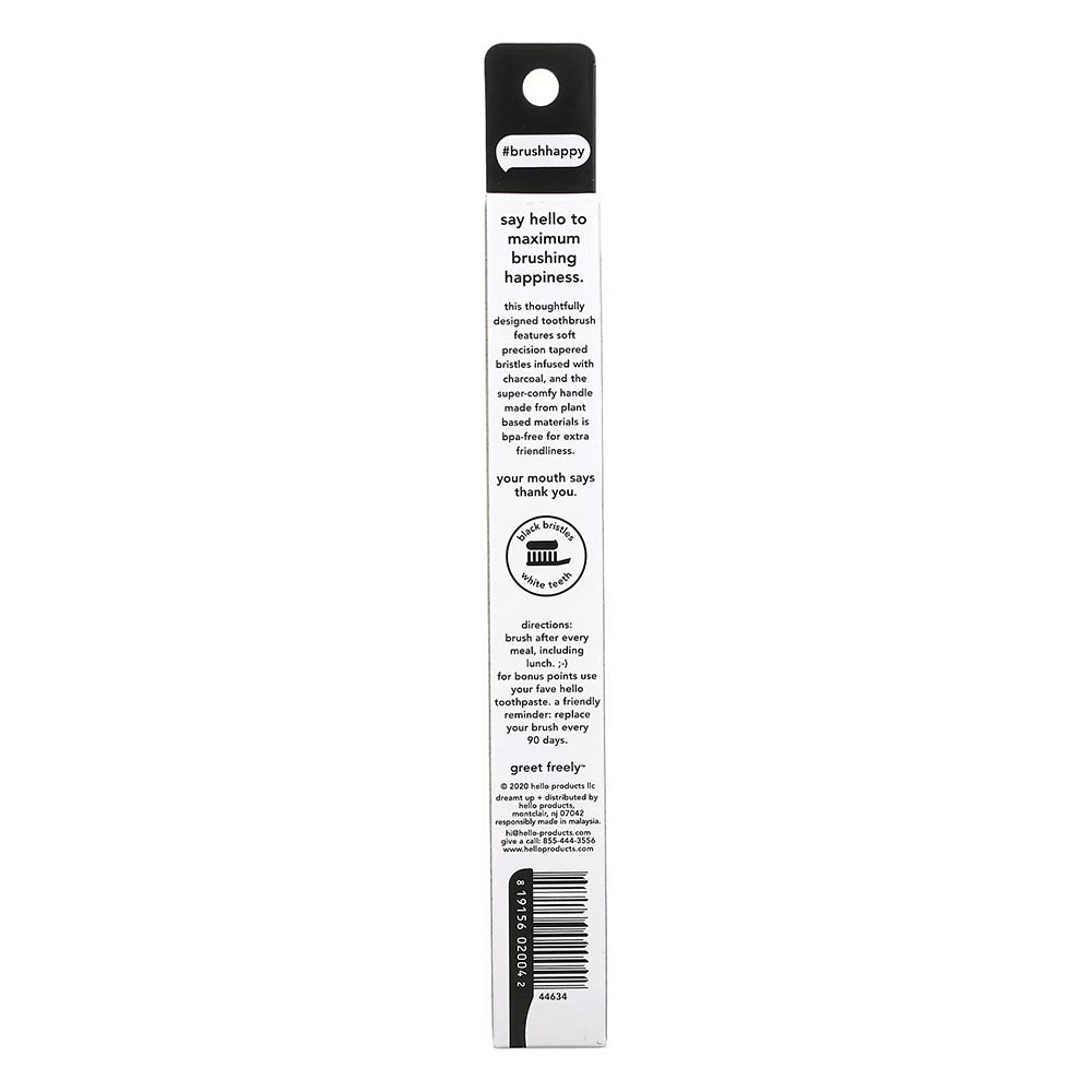 Hello Bpa Free Charcoal Bristle Toothbrush - Soft - 1Ct Black