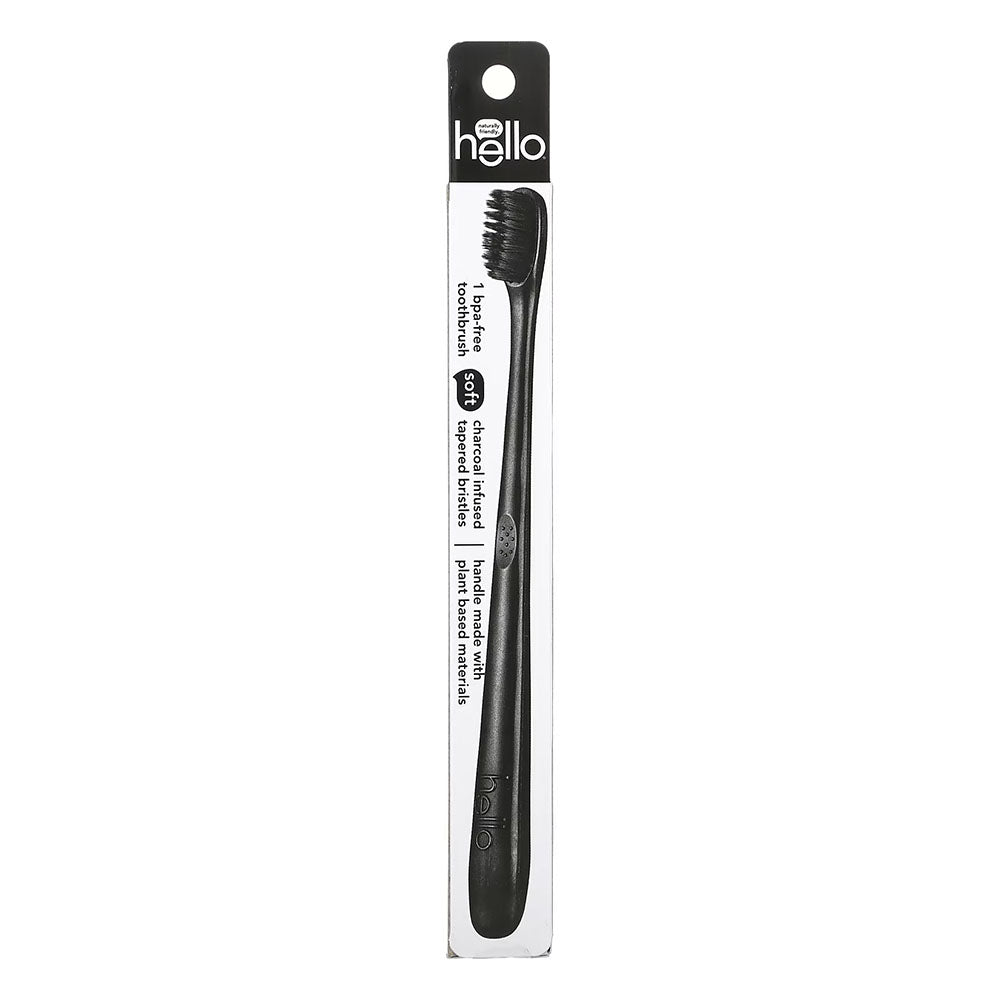 Hello Bpa Free Charcoal Bristle Toothbrush - Soft - 1Ct Black