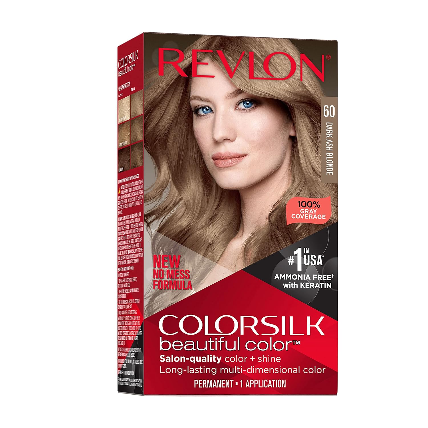 Revlon Colorsilk Beautiful Color Permanent Hair Color, Dark Ash Blonde - 4.4 Fl Oz