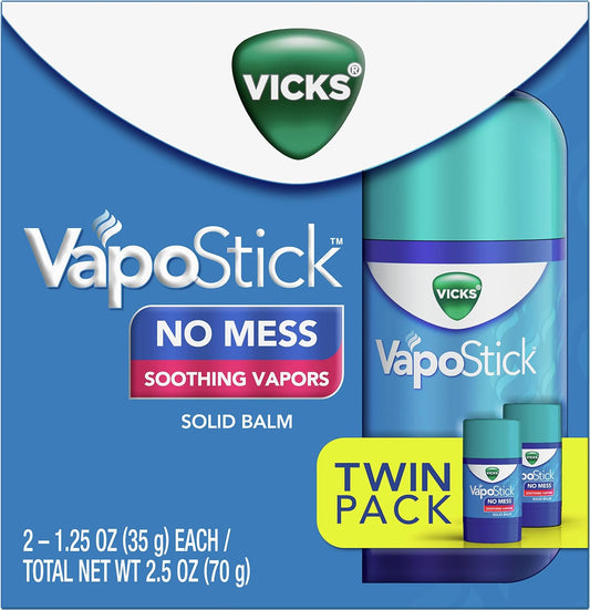 Vicks Vapo Stick, Solid Balm, No Mess, Soothing Non-Medicated Vicks Vapors,