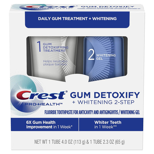 Crest Pro-Health CareGum Detoxify + Whitening Two- Step Toothpaste, 4.0 and 2.3 oz