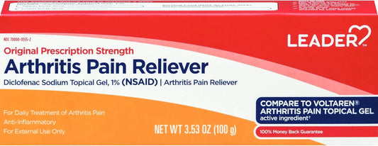 Leader Diclofenac Sodium Topical Pain Relief Gel Tube - 3.53 Oz