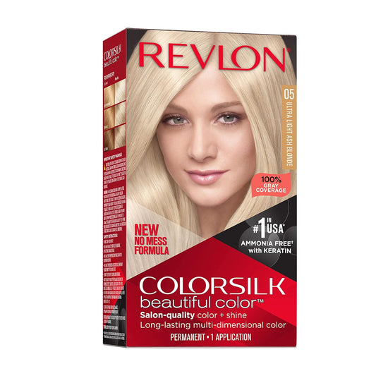 Revlon Colorsilk Beautiful Color Permanent Hair Color, Ultra Light Ash Blonde - 4.4 Fl Oz