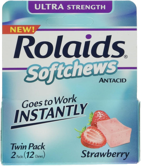 Rolaids Soft Chew Strawbe Size 12 Ct