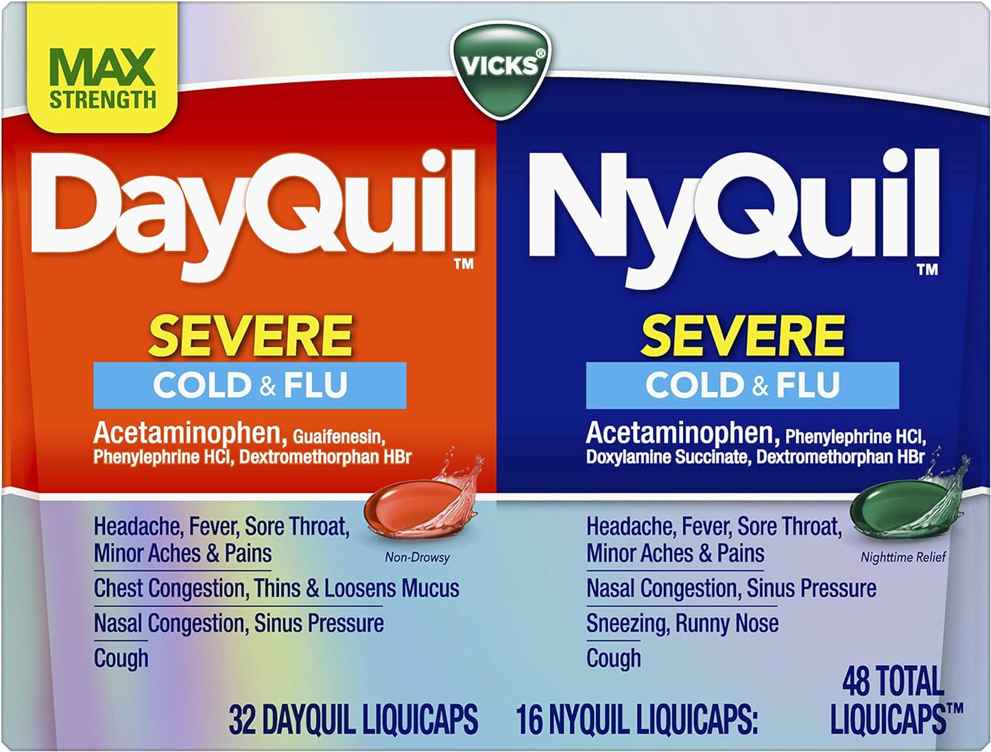 Vicks Dayquil & Nyquil Severe Combo - 48 Count