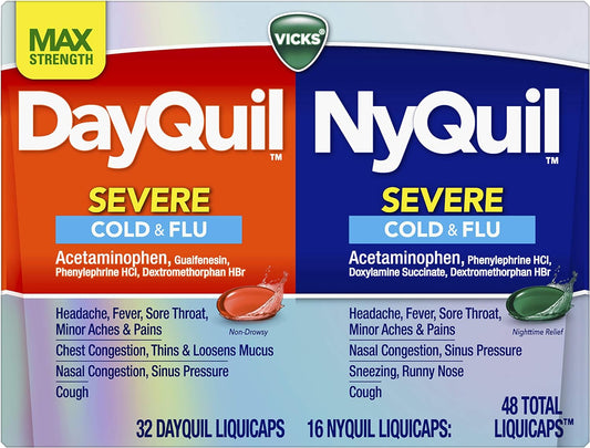 Vicks Dayquil & Nyquil Severe Combo - 48 Count
