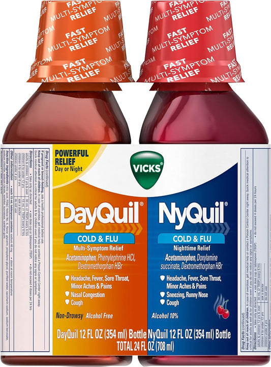 Vicks Dayquil Cold & Flu Multi Symptom Relief, 12 Ounce