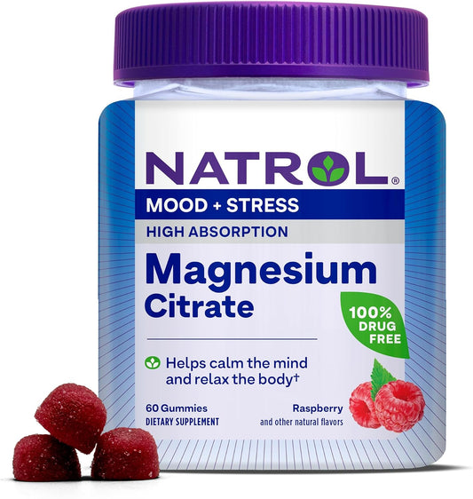 Natrol Mood + Stress Magnesium Citrate 330Mg - 60 Count