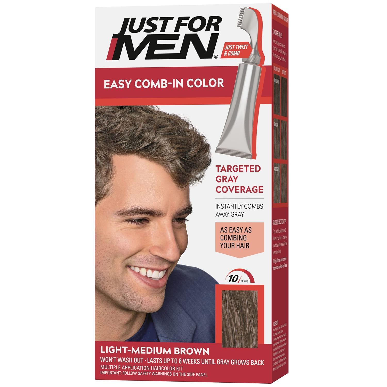 Just For Men Autostop Foolproof Hair Color Kit, Light-Medium Brown - 1 Ea