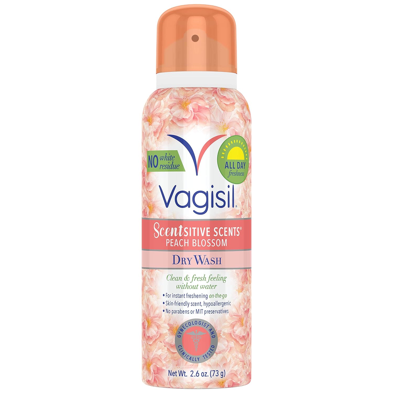 Vagisil Scentsitive Scents Feminine Dry Wash Deodorant Spray for Women, 2.6oz