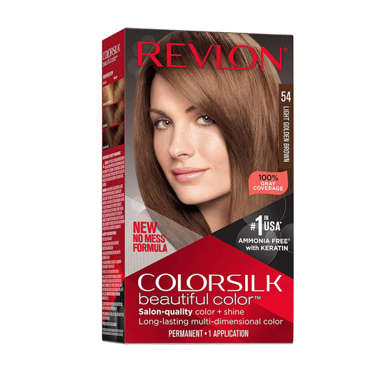 Revlon Colorsilk Beautiful Color Permanent Hair Color, Light Golden Brown - 4.4 Fl Oz