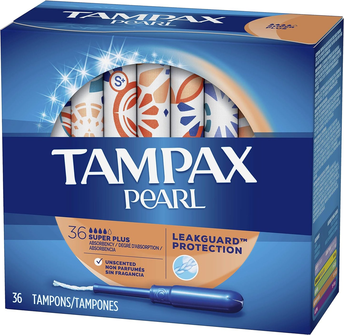 Tampax, Pearl Tampons Super Plus Absorbency With Leakguard Braid Unscented, 36 Count