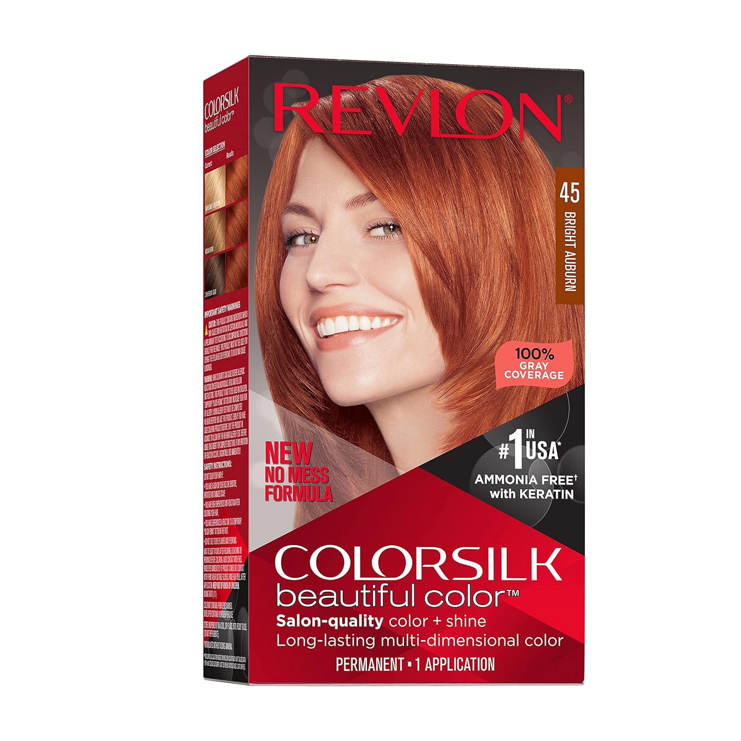 Revlon Colorsilk Beautiful Color Permanent Hair Color, Bright Auburn - 0.27