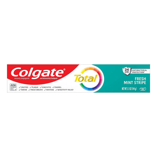 Colgate Total Fresh Mint Stripe Toothpaste, 5.1 Oz Tube