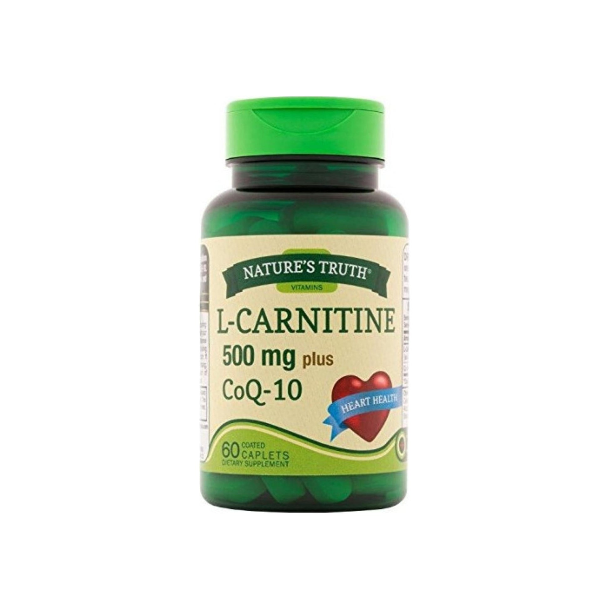 Nature'S Truth L-Carnitine 500 Mg Plus Coq-10 Dietary Supplement, 60 Ea