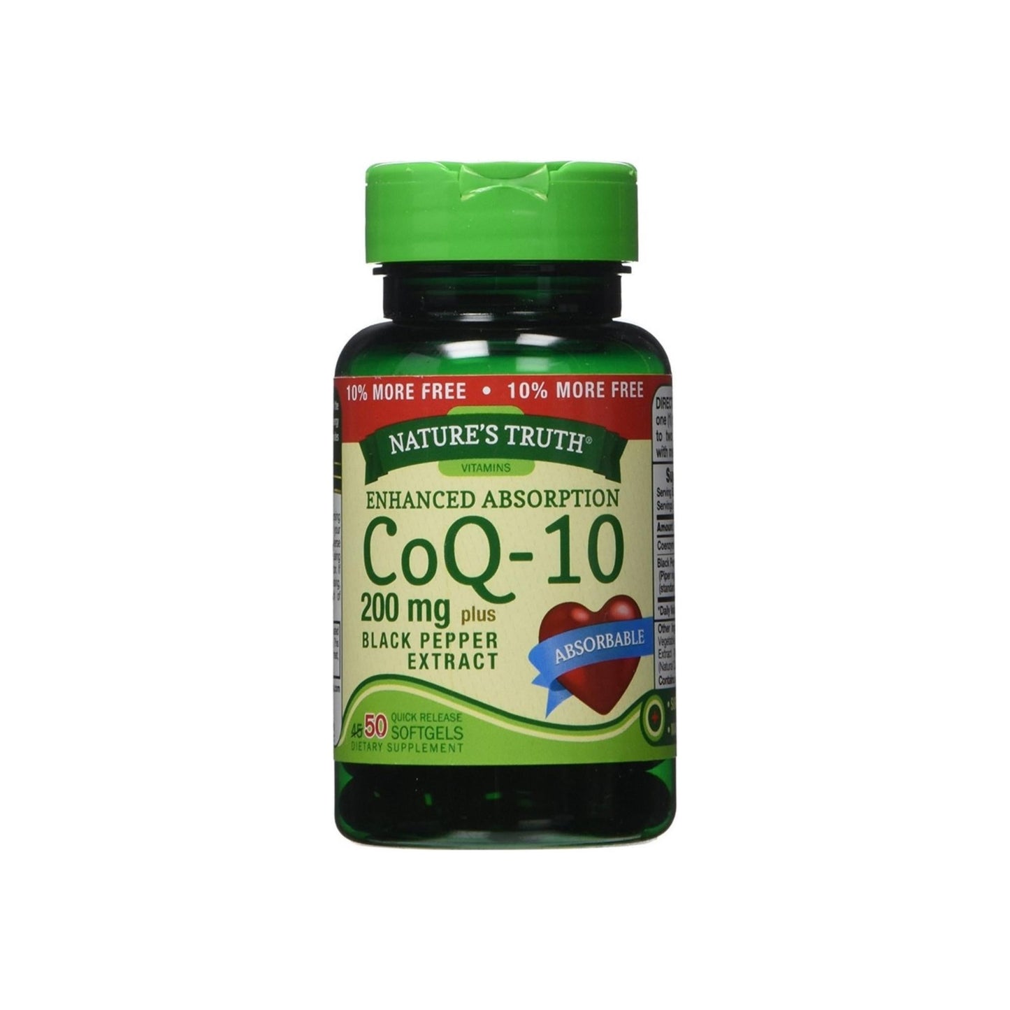 Nature'S Truth Enhanced Absorption Coq10 200 Mg Softgels 50 Ea