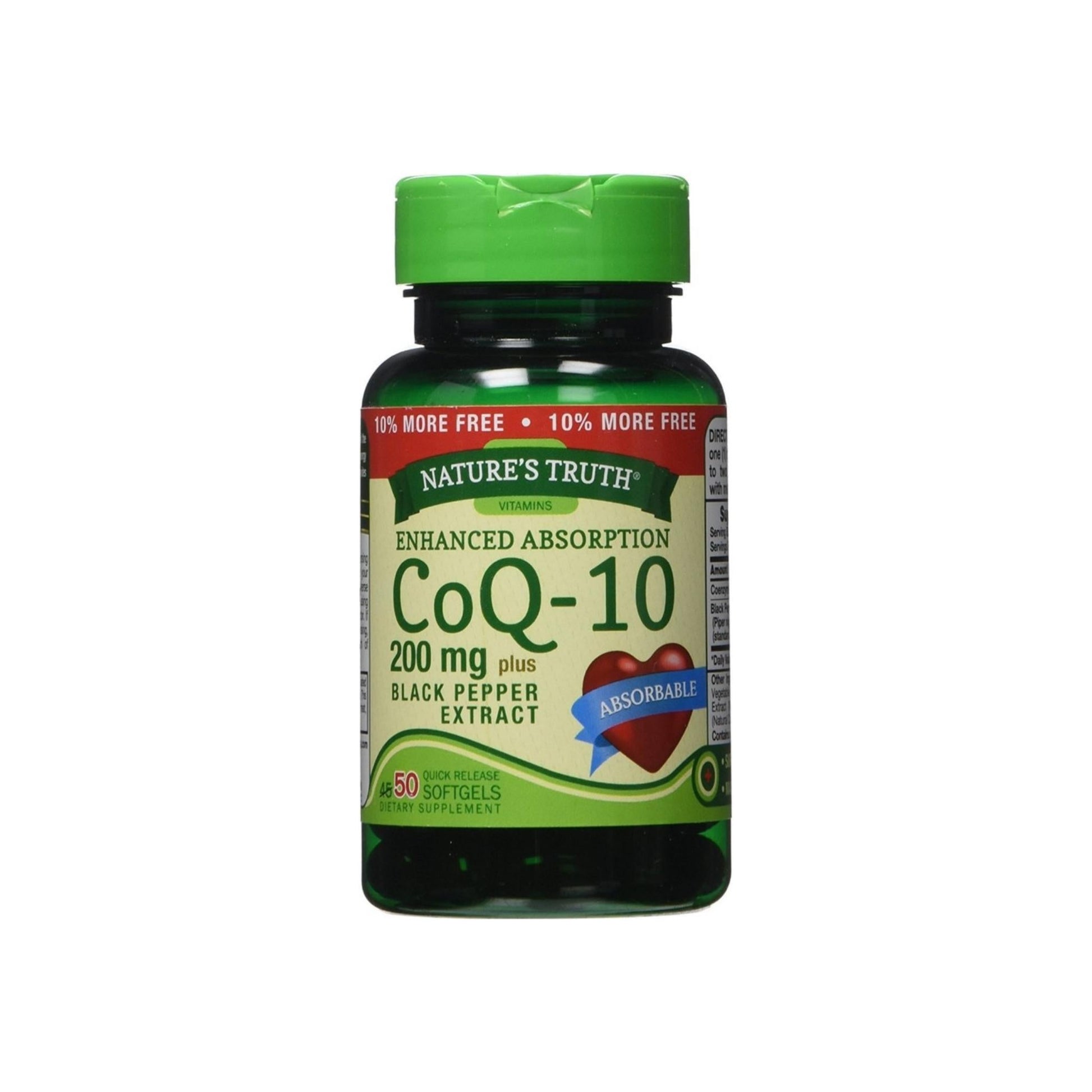 Nature'S Truth Enhanced Absorption Coq10 200 Mg Softgels 50 Ea