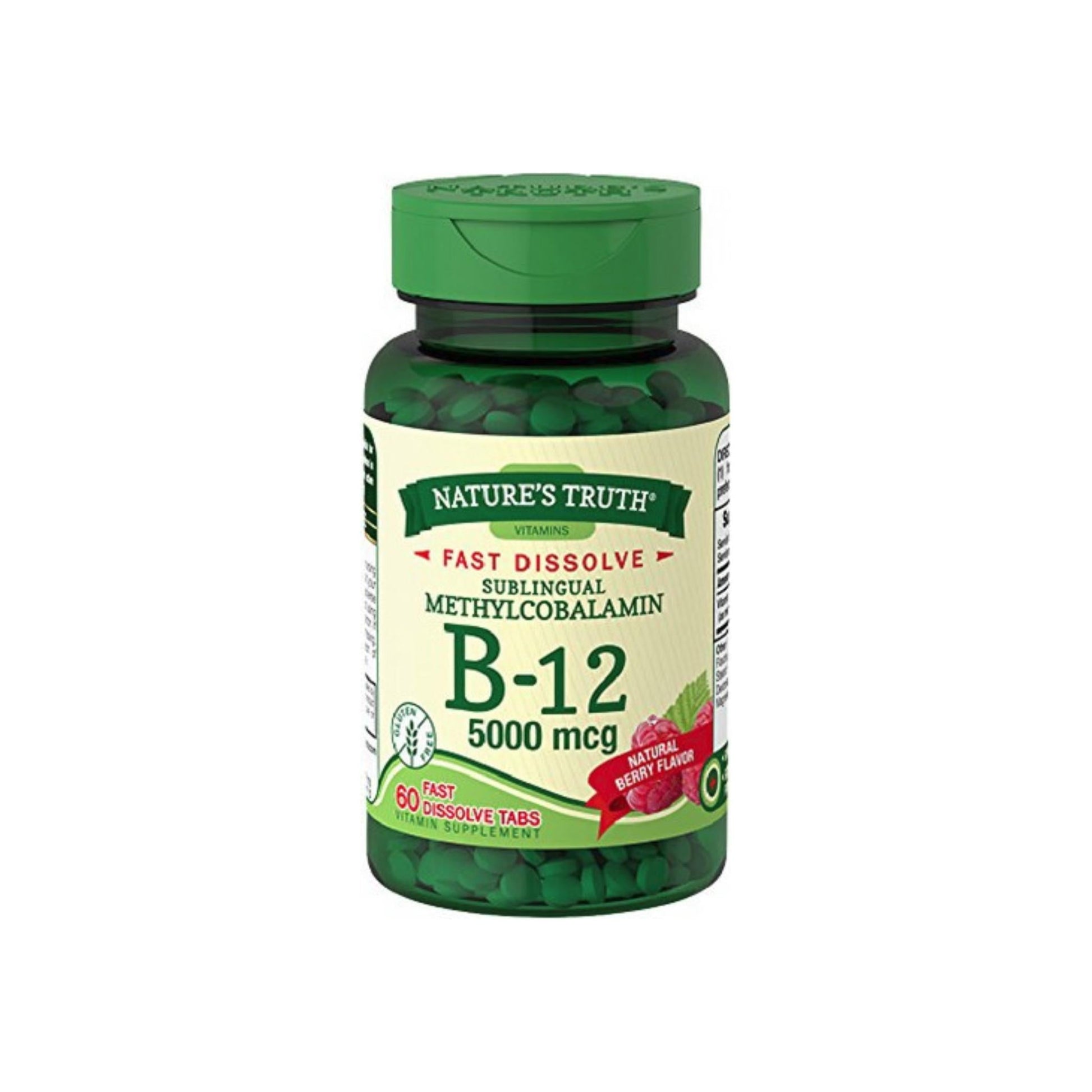 Nature'S Truth Sublingual Methylcobalamin B-12 5000Mcg Tabs, Berry 60 Ea