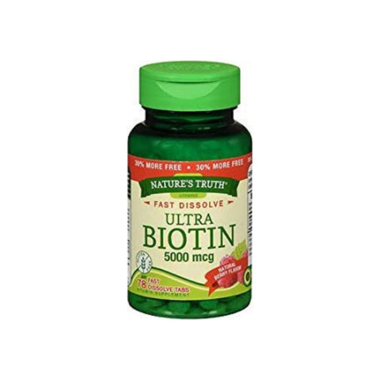 Nature'S Truth Ultra Biotin 5,000 Mcg Fast Dissolve Tabs Berry Flavor, 78 Ea