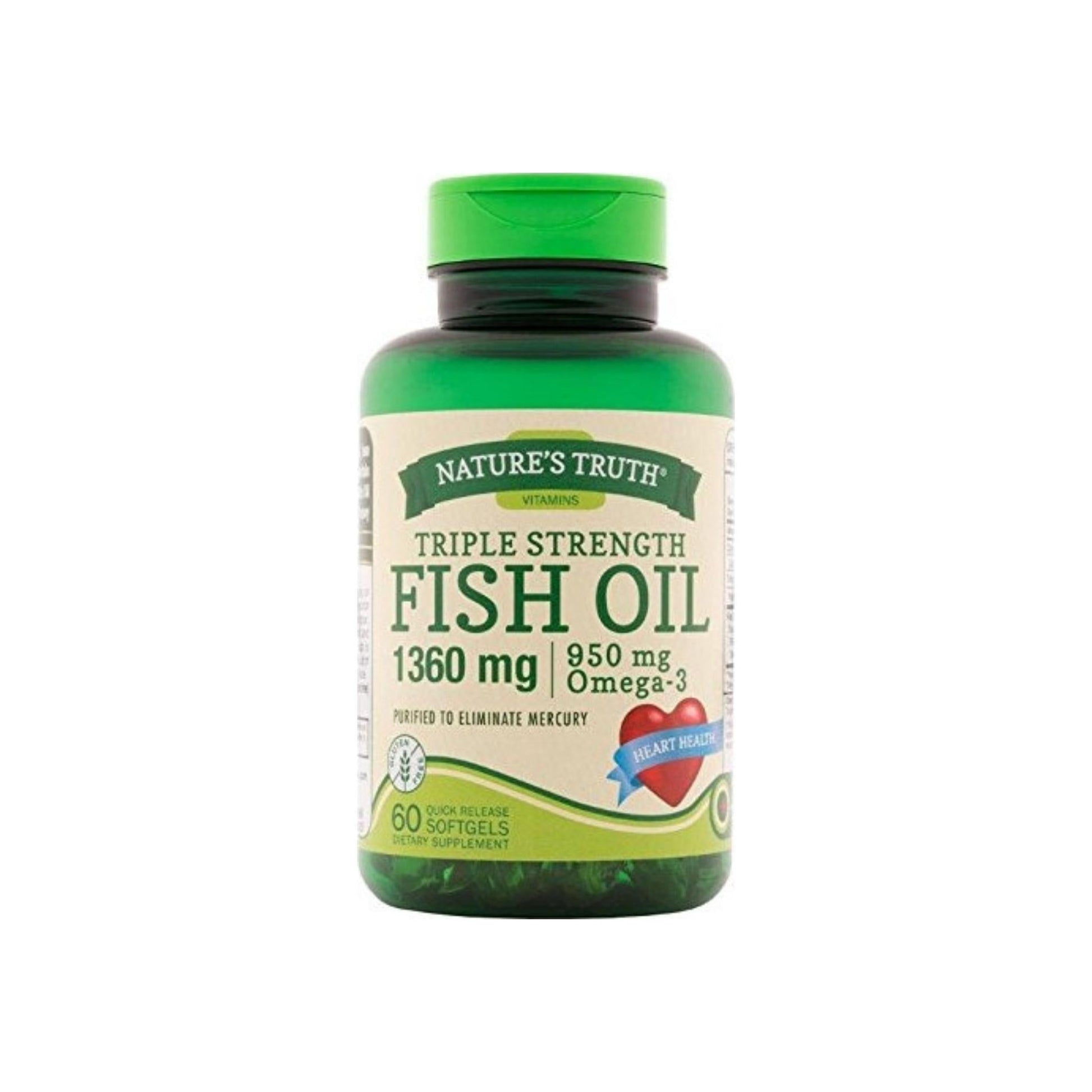 Nature'S Truth Triple Strength Fish Oil 1360 Mg Capsules, 60 Ea