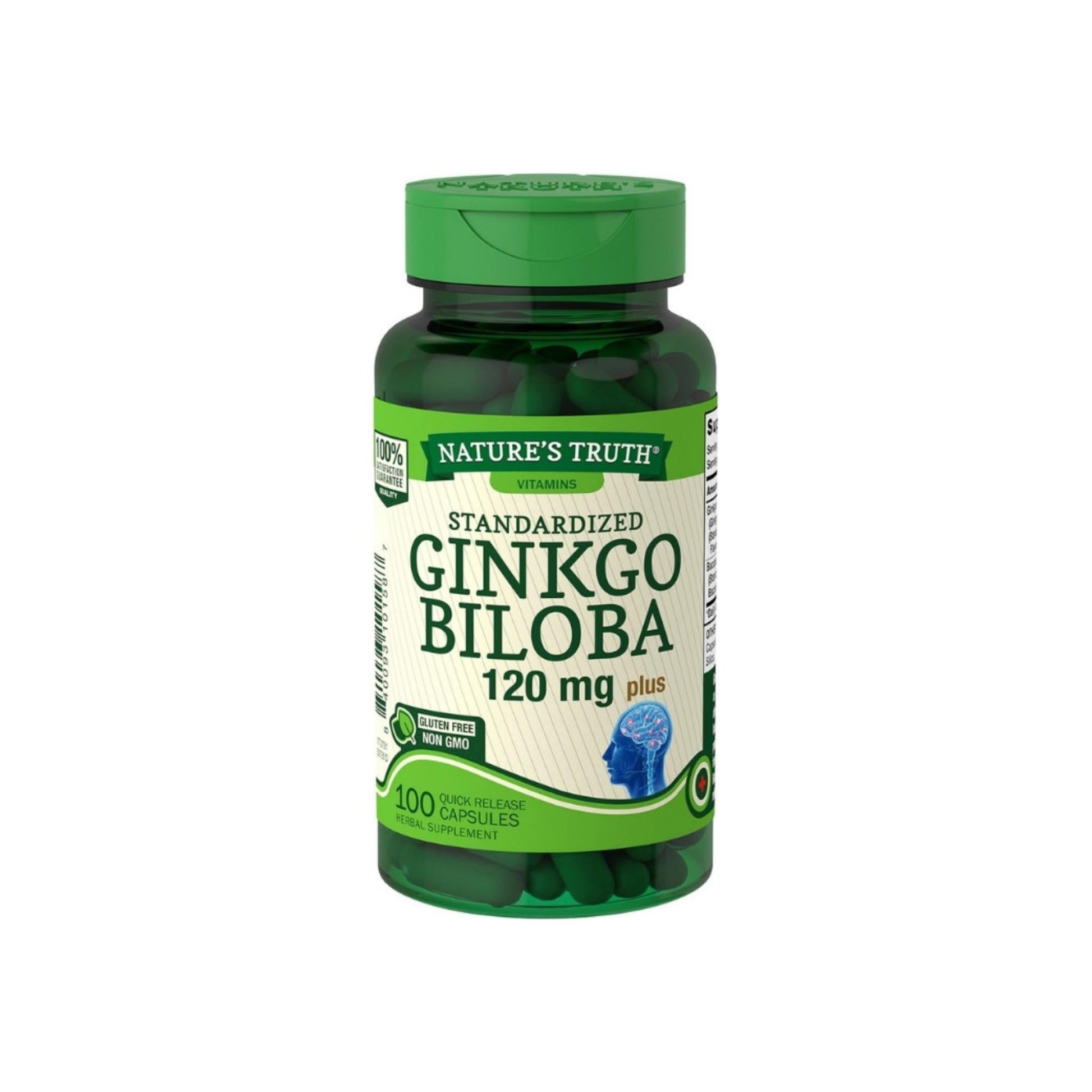 Nature'S Truth Tandardized Extract Ginkgo Biloba Plus Dietary Supplement, 100 Ea