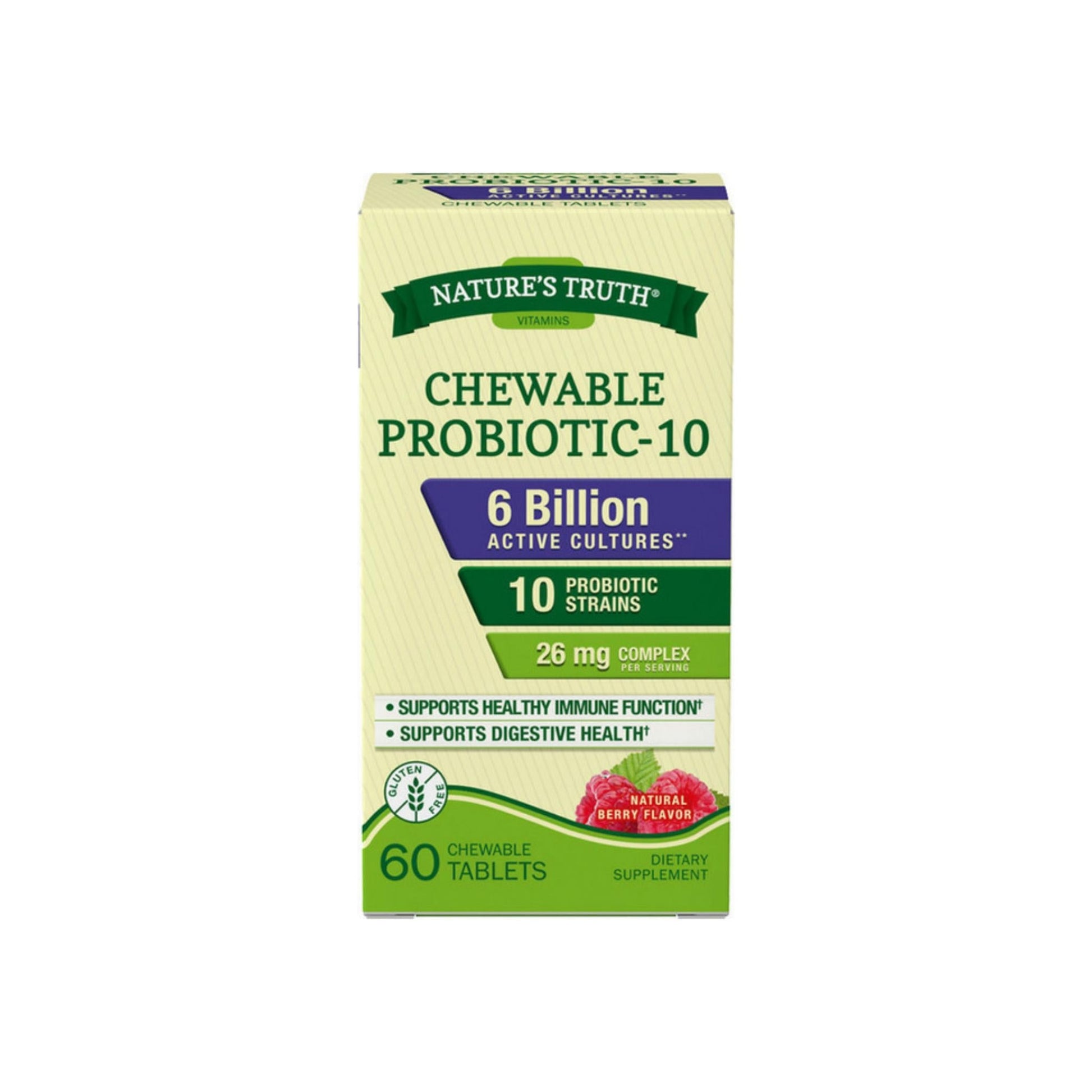 Nature'S Truth Chewable Probiotic-10, Natural Berry 60 Ea