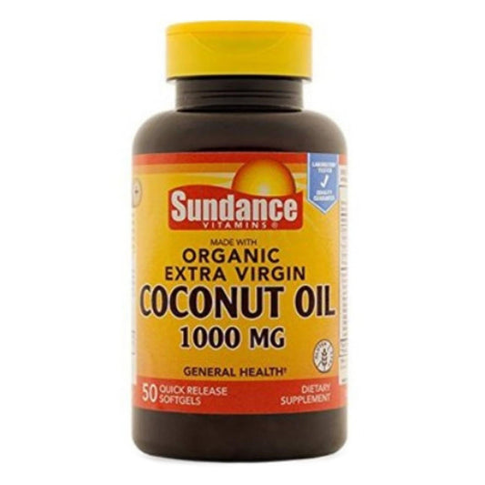 Sundance Vitamins Organic Coconut Oil 1000 Mg Dietary Supplement, 50 Ea