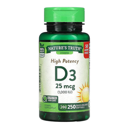 Nature'S Truth Vitamin D3 Softgels - 1000 Iu - 250 Count